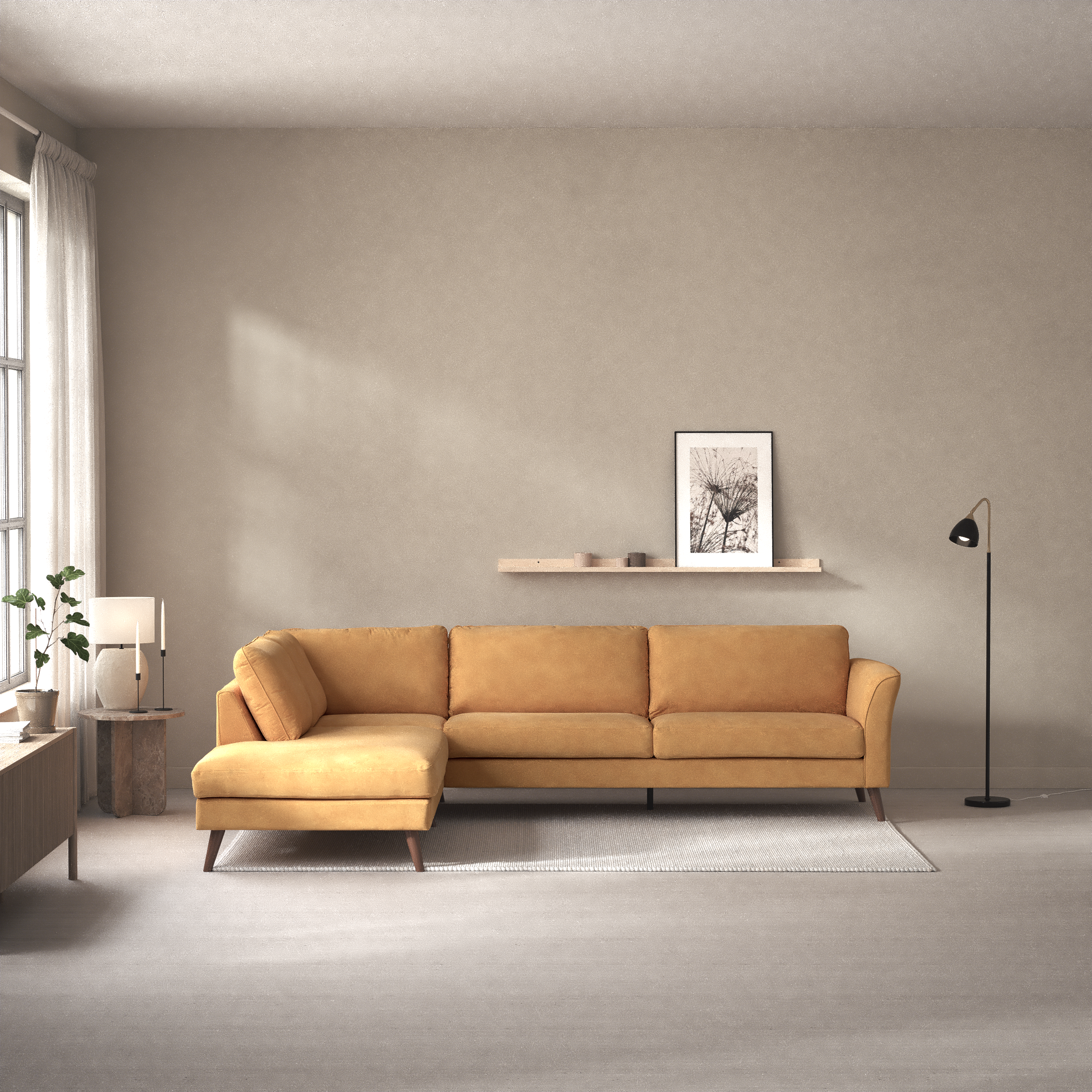 Bridge 4-sits soffa med divan vänster view 5