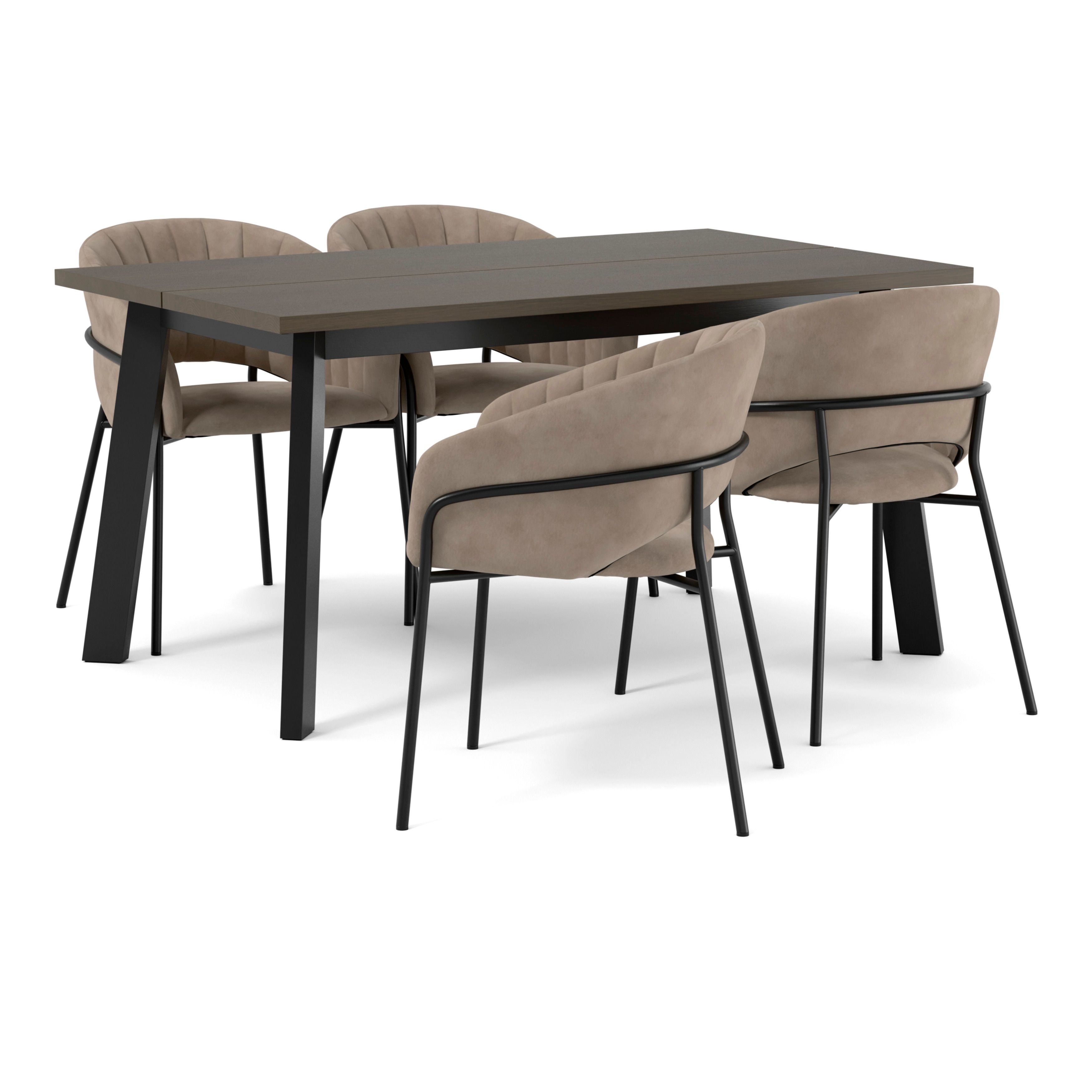 Nomad Matgrupp med 4 karmstolar Selina