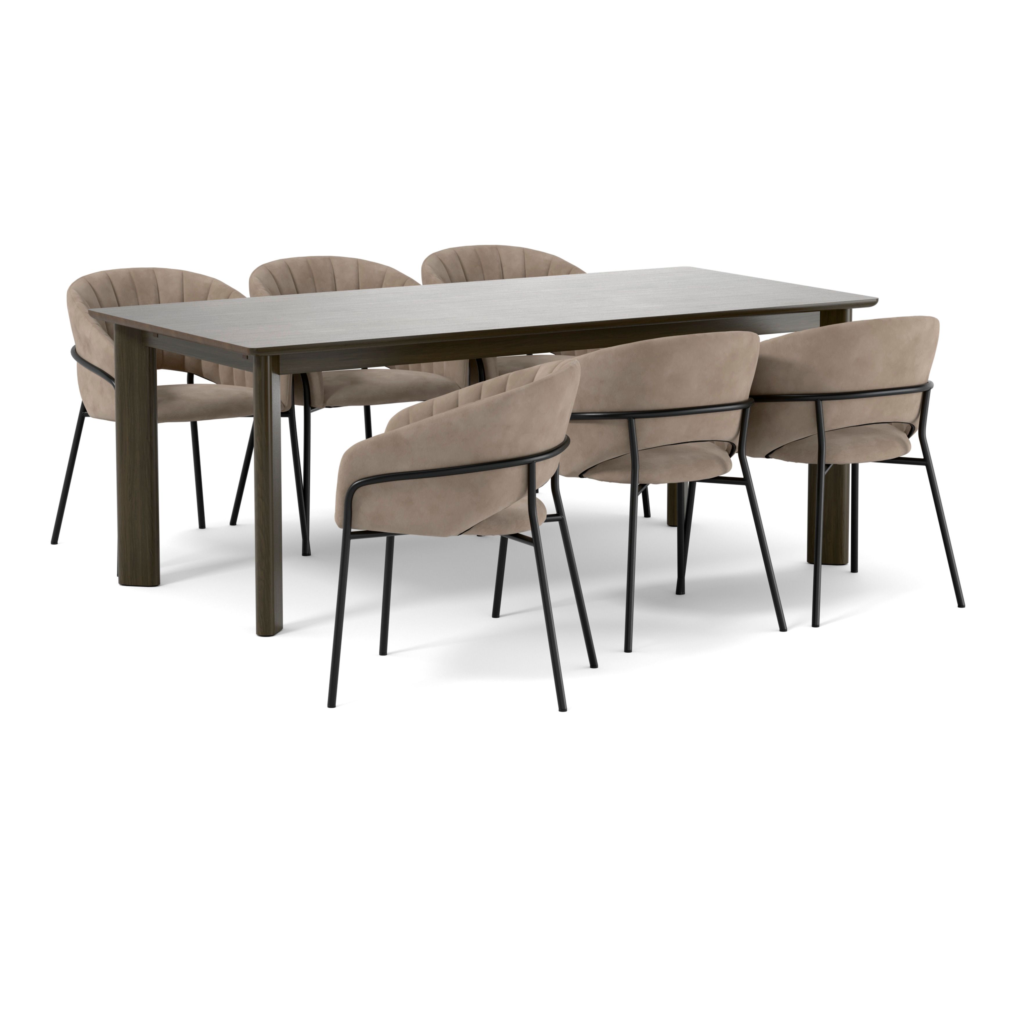 Amina Matgrupp med 6 karmstolar Selina