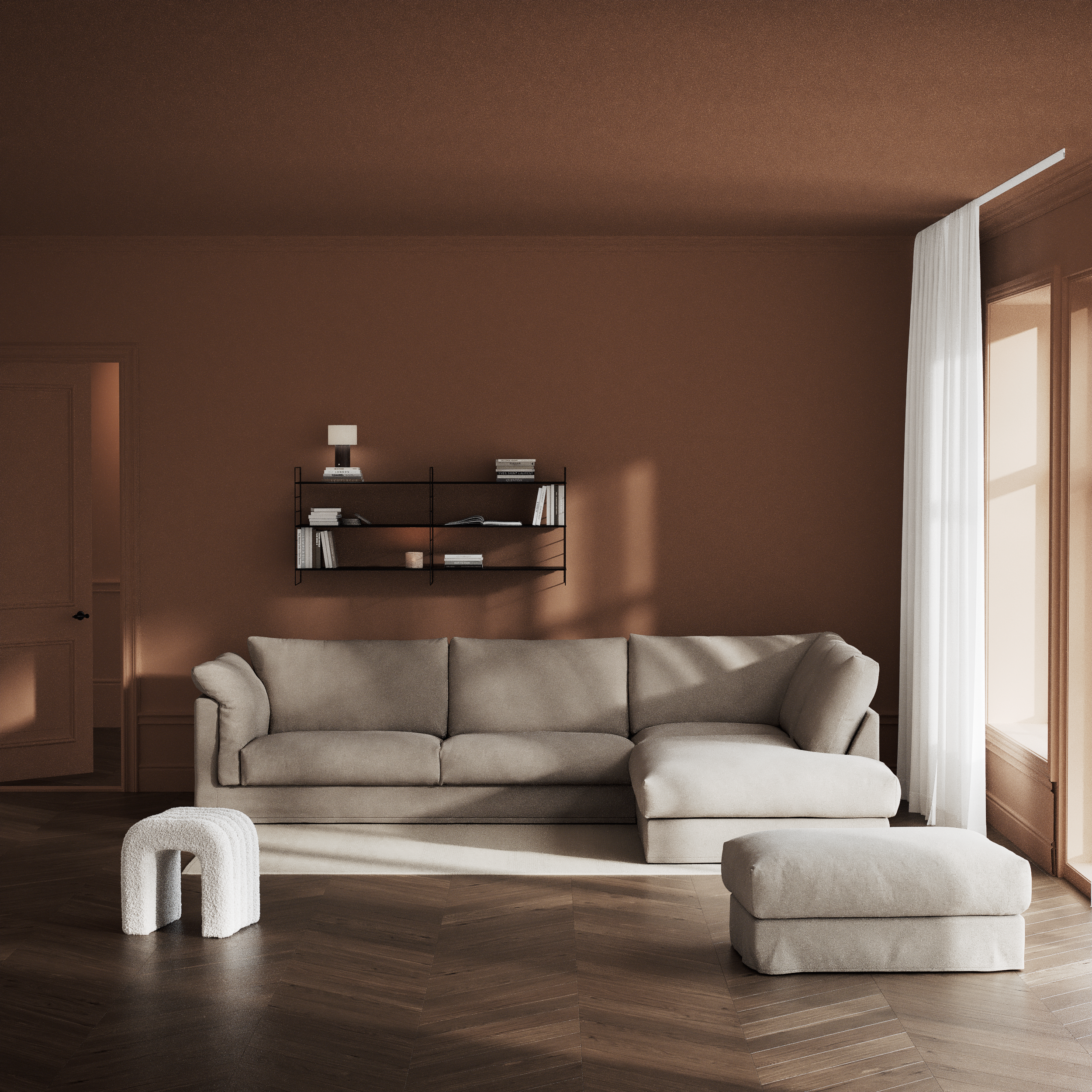 Cherrie Klädsel 3-sits soffa med divan höger view 5