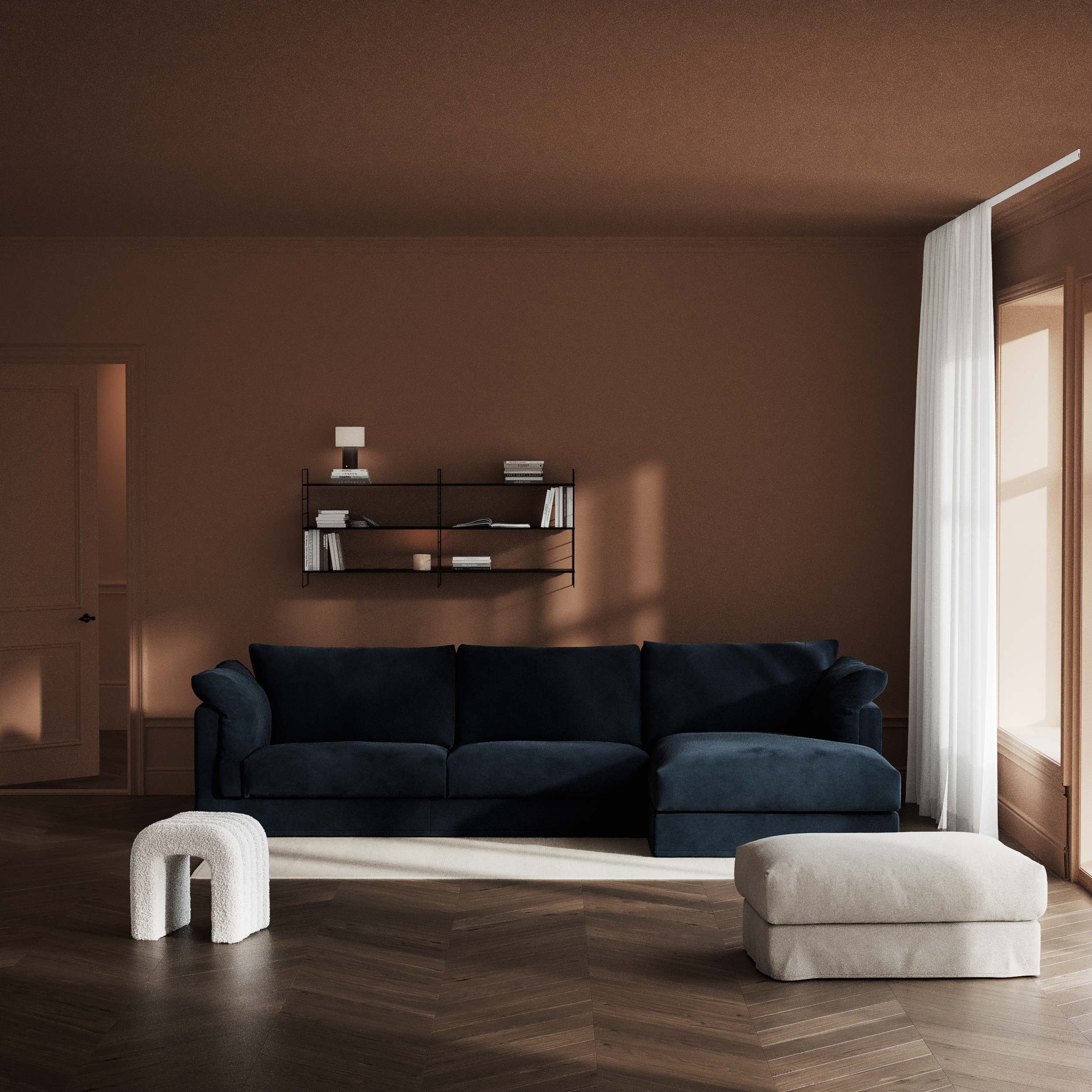 Cherrie Klädsel 3-sits med schäslong höger view 2