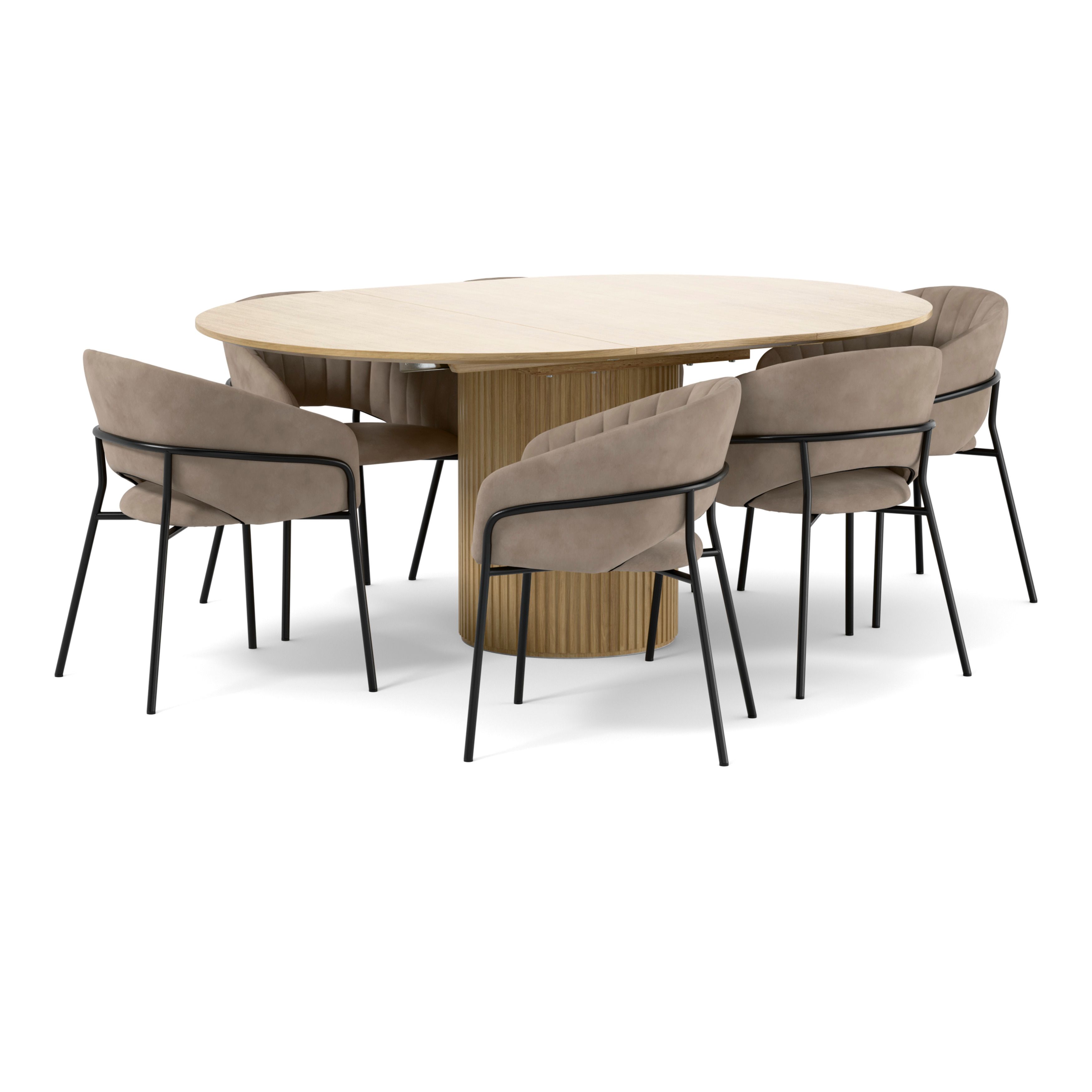 Astrid Matgrupp med 6 karmstolar Selina