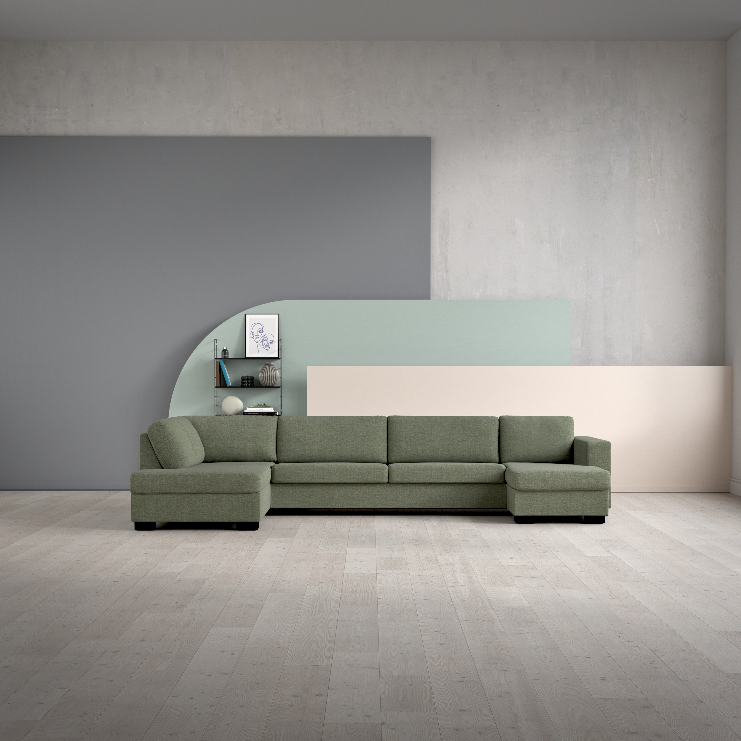 Nevada 4-sits soffa med divan vänster och schäslong höger view 2