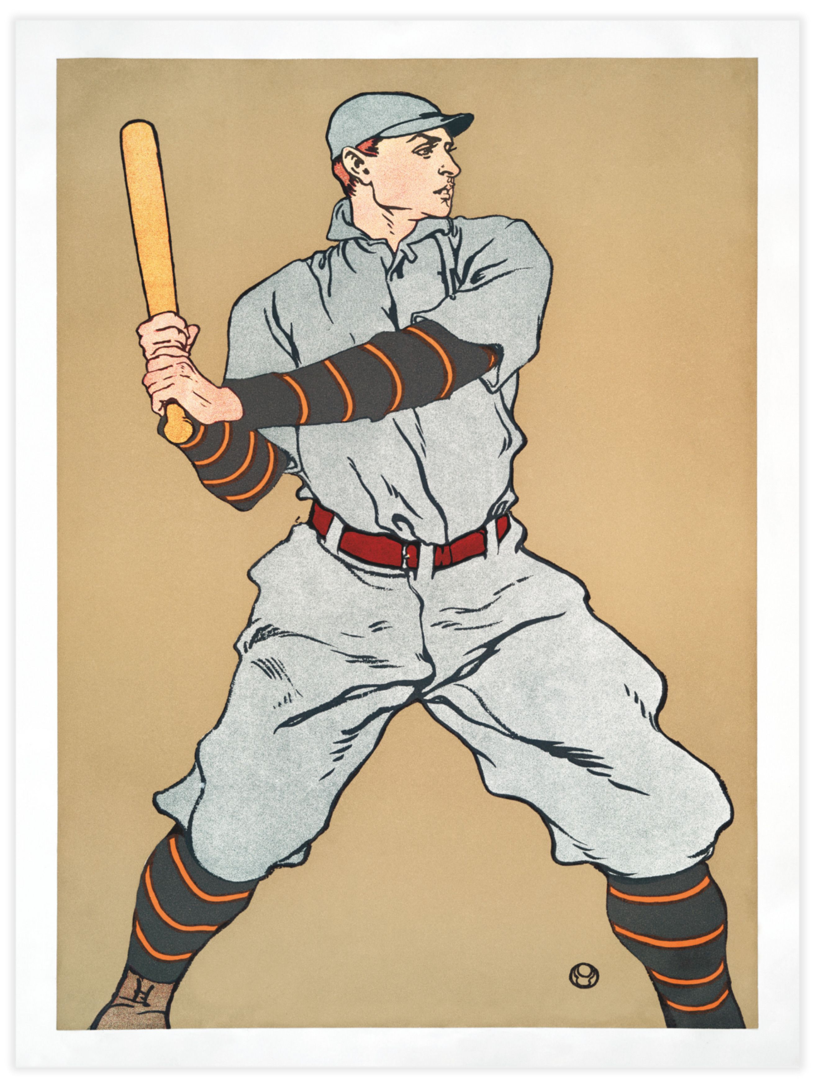 Baseball player holding a bat Poster