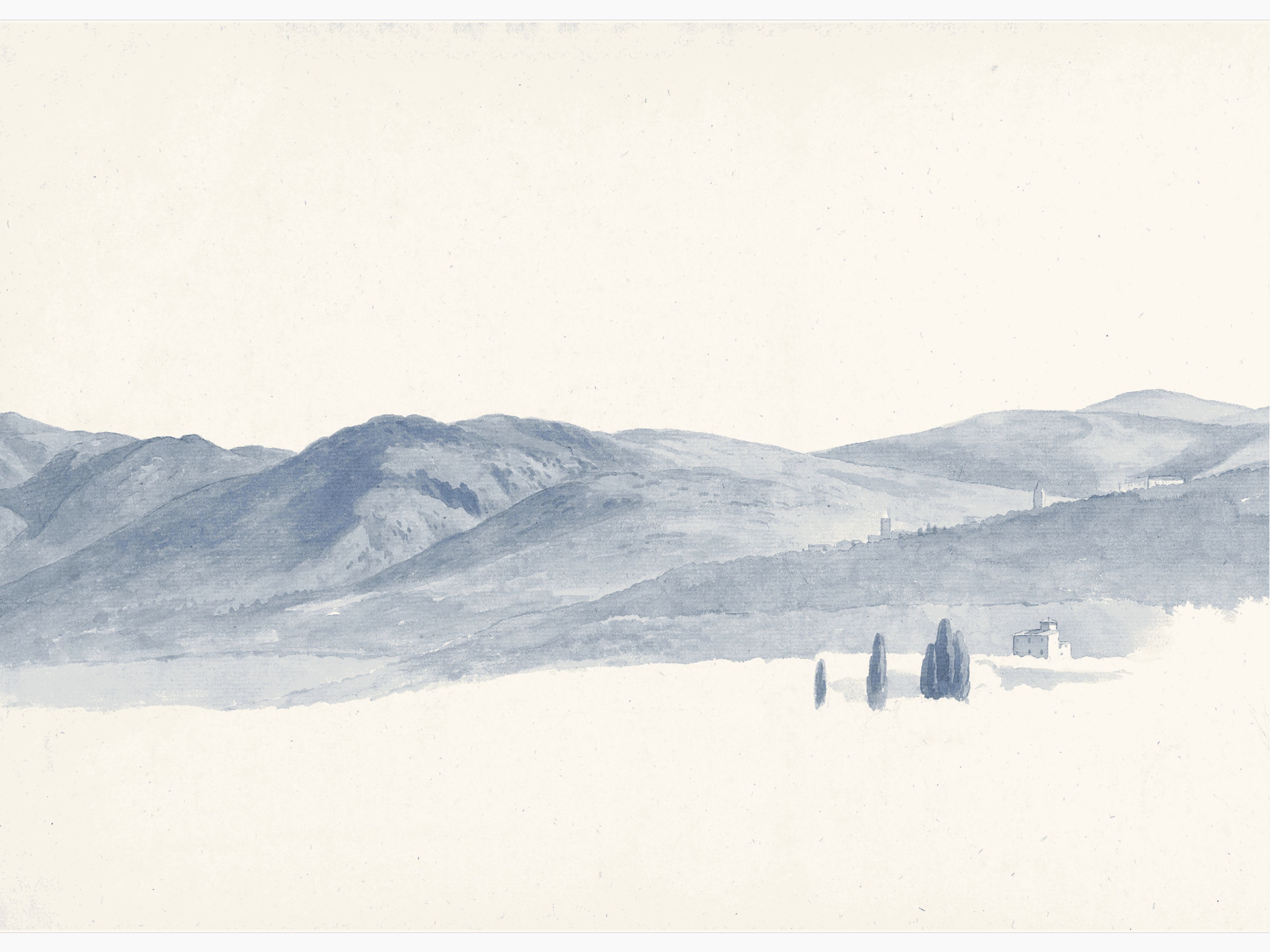 Gezicht op de heuvels rond Tivoli Poster