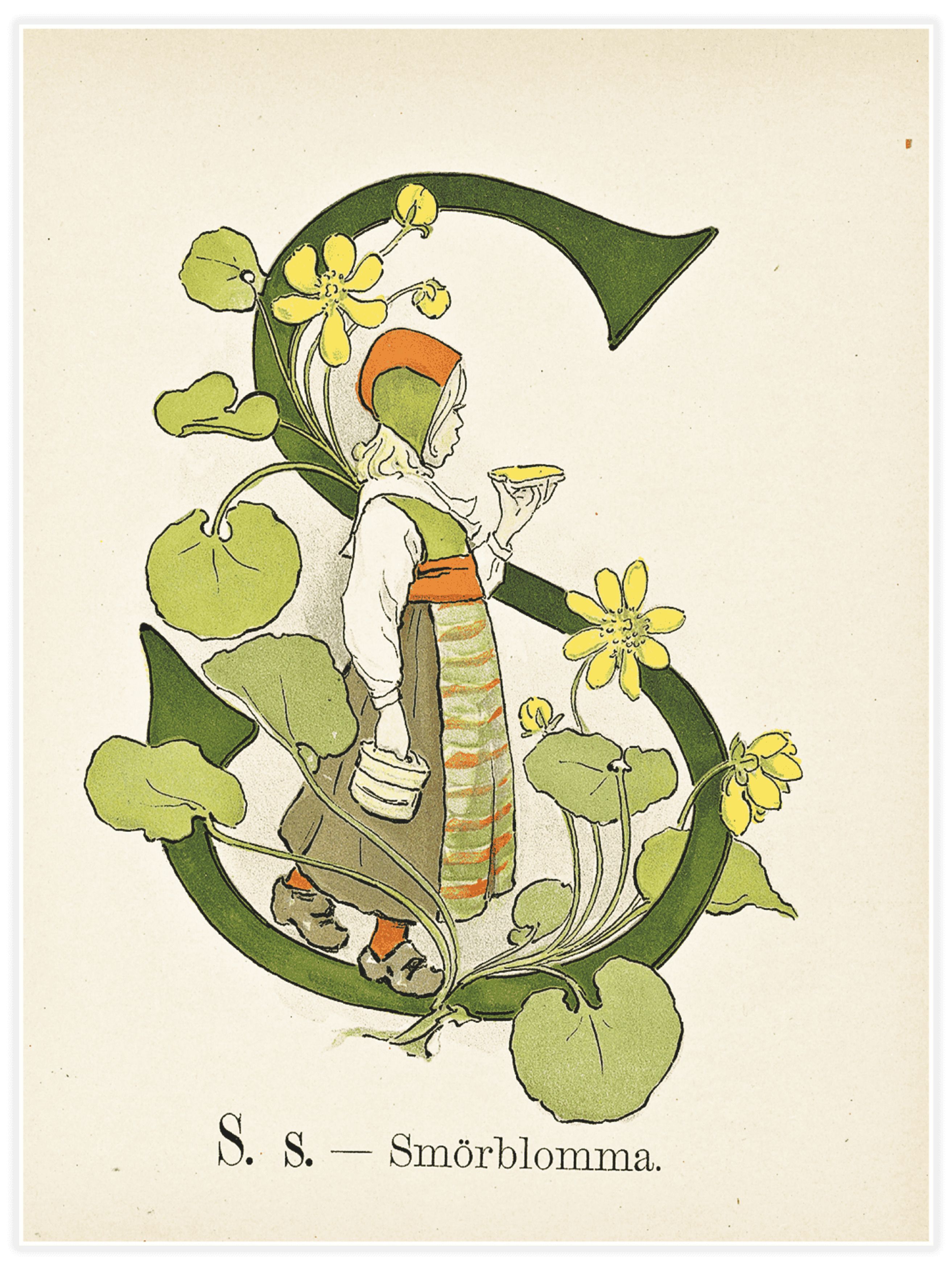 Prinsarnes blomsteralfabet - S Poster