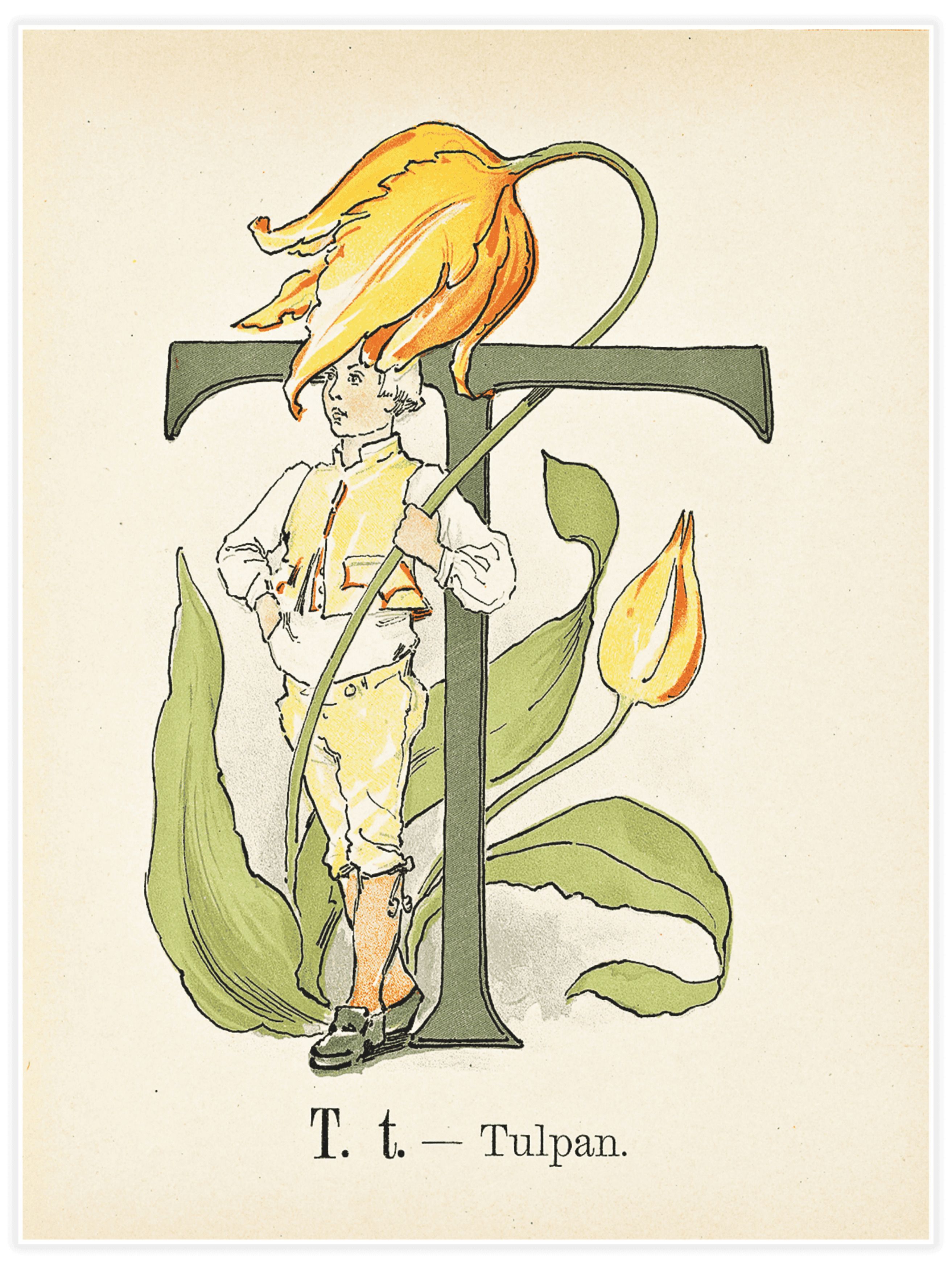 Prinsarnes blomsteralfabet - T Poster