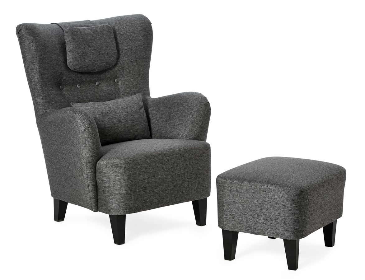 Elin Fåtölj med fotpall