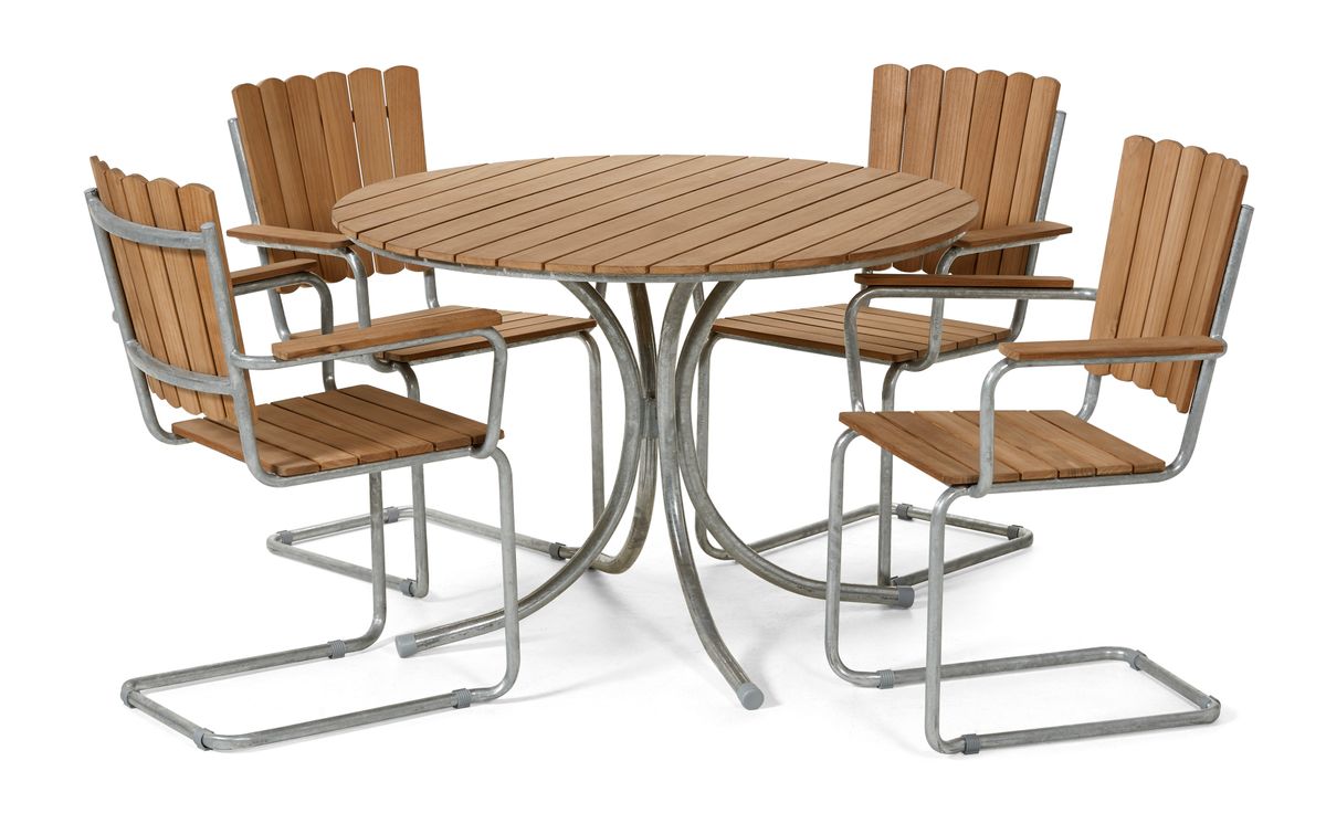 Mölle Utegrupp med bord och 4 karmstolar