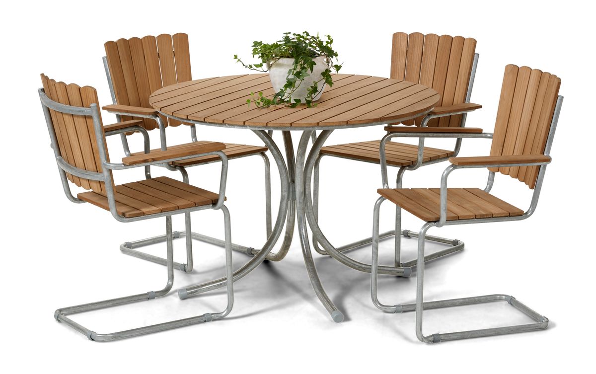 Mölle Utegrupp med bord och 4 karmstolar view 2