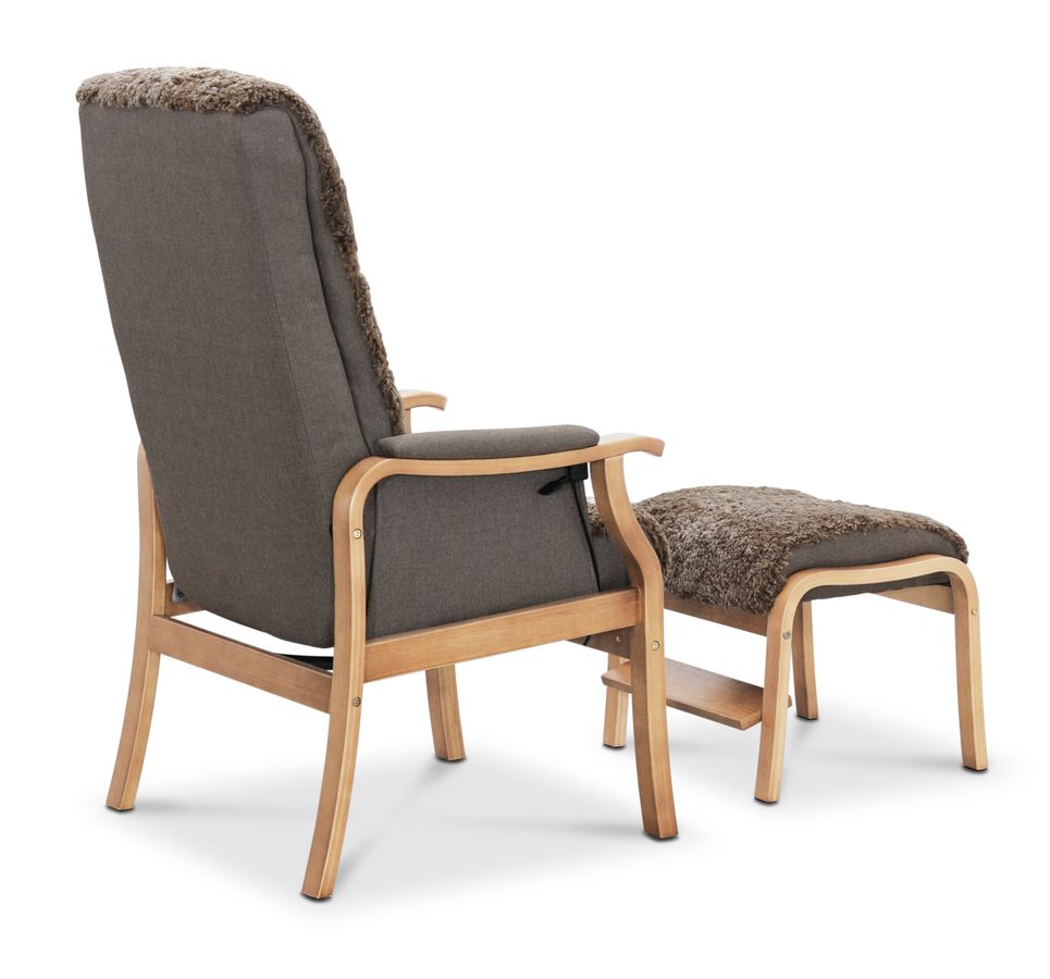 Rune Fåtölj med fotpall view 3