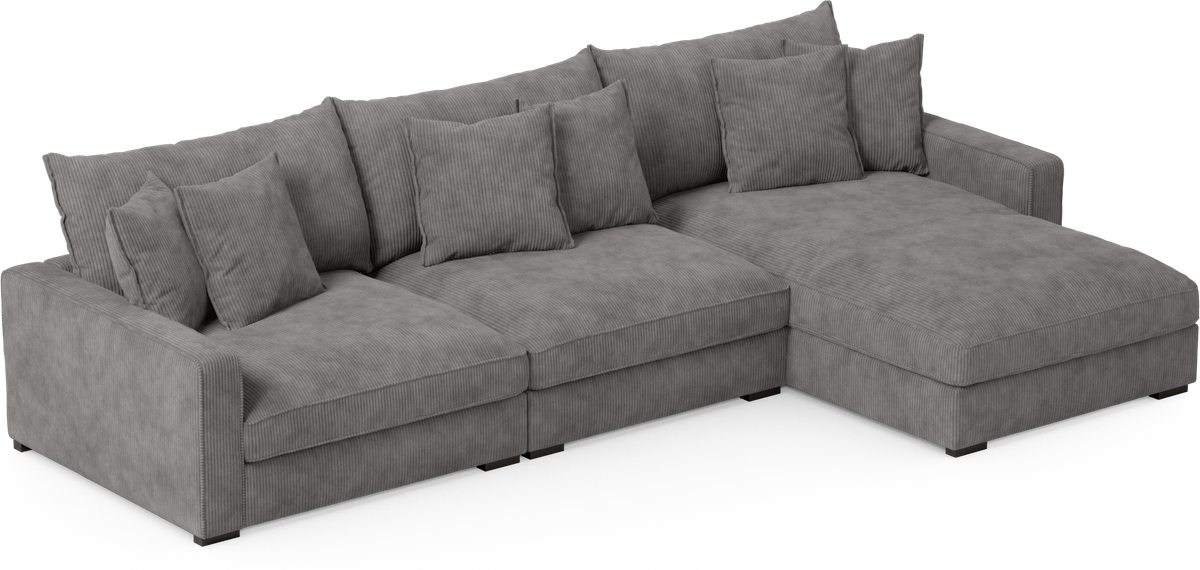 Rossi 3-sits soffa med schäslong höger view 2