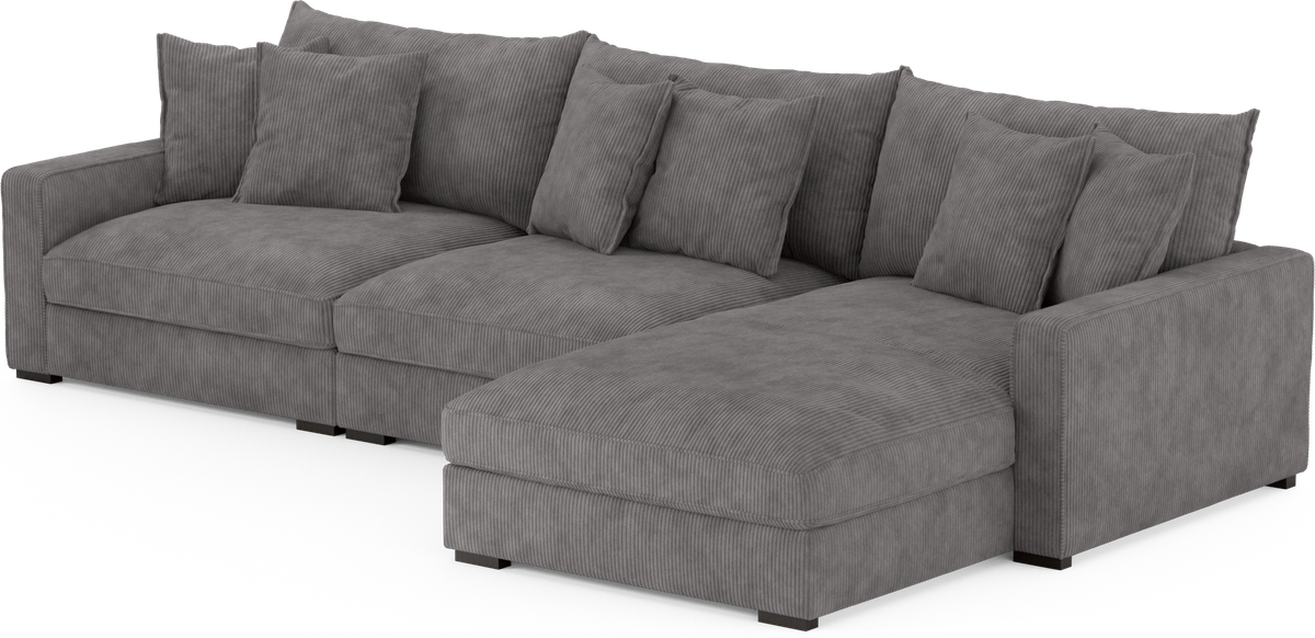 Rossi 3-sits soffa med schäslong höger view 3