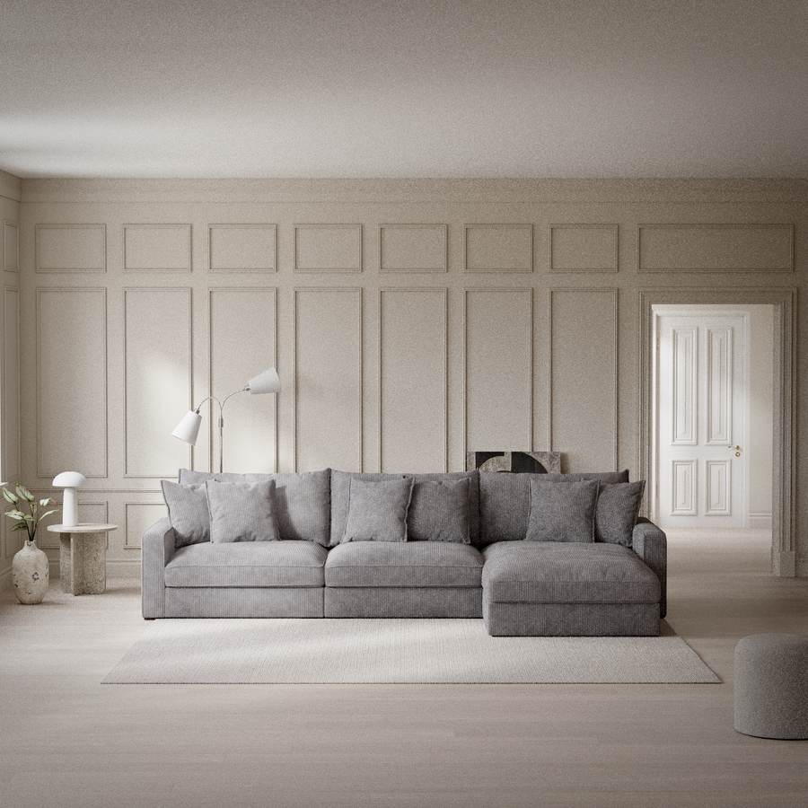 Rossi 3-sits soffa med schäslong höger view 5