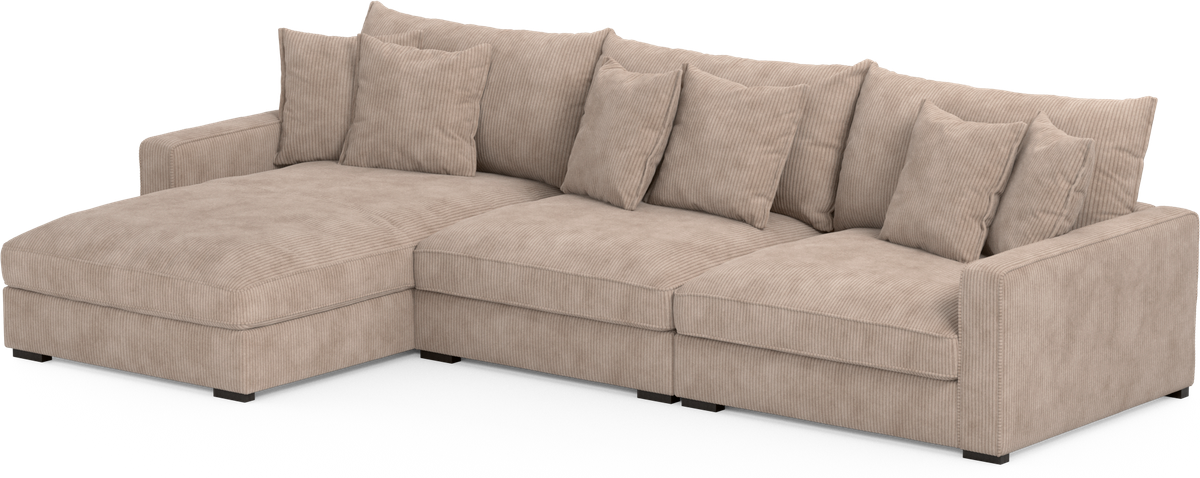 Rossi 3-sits soffa med schäslong vänster view 3