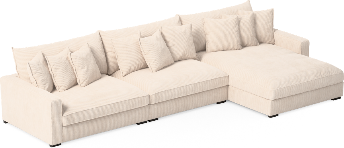 Rossi 4-sits soffa med schäslong XL höger view 2