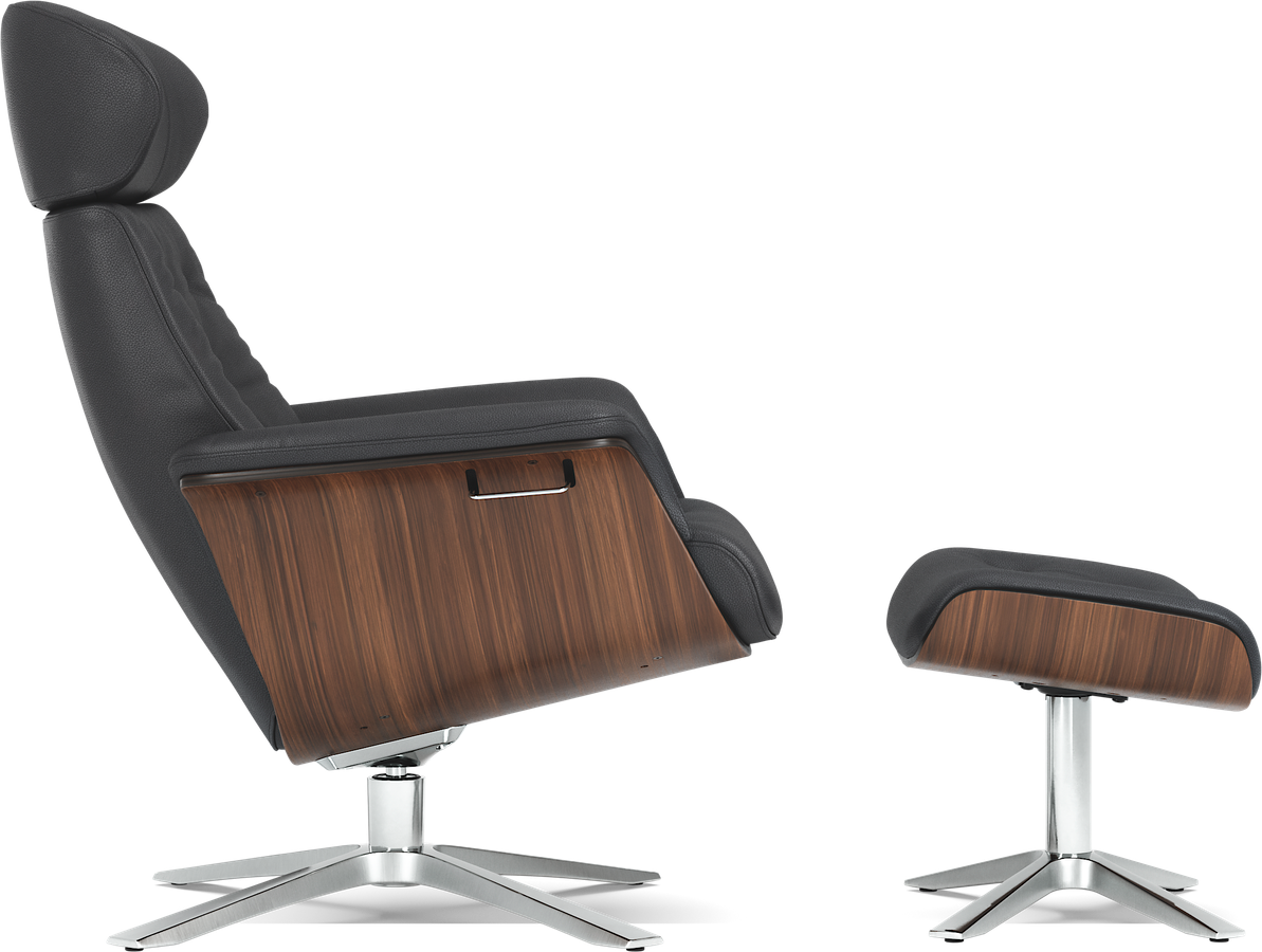 Timeout Fåtölj och fotpall pikérad view 3