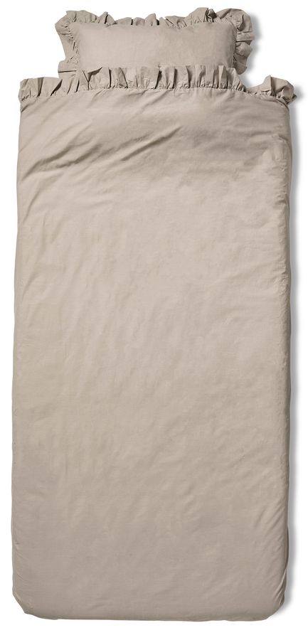 Bridgeport Påslakanset i garnfärgad bomull med volang view 3