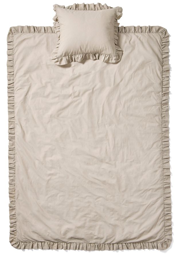 Bridgeport Påslakanset i garnfärgad bomull med volang view 4