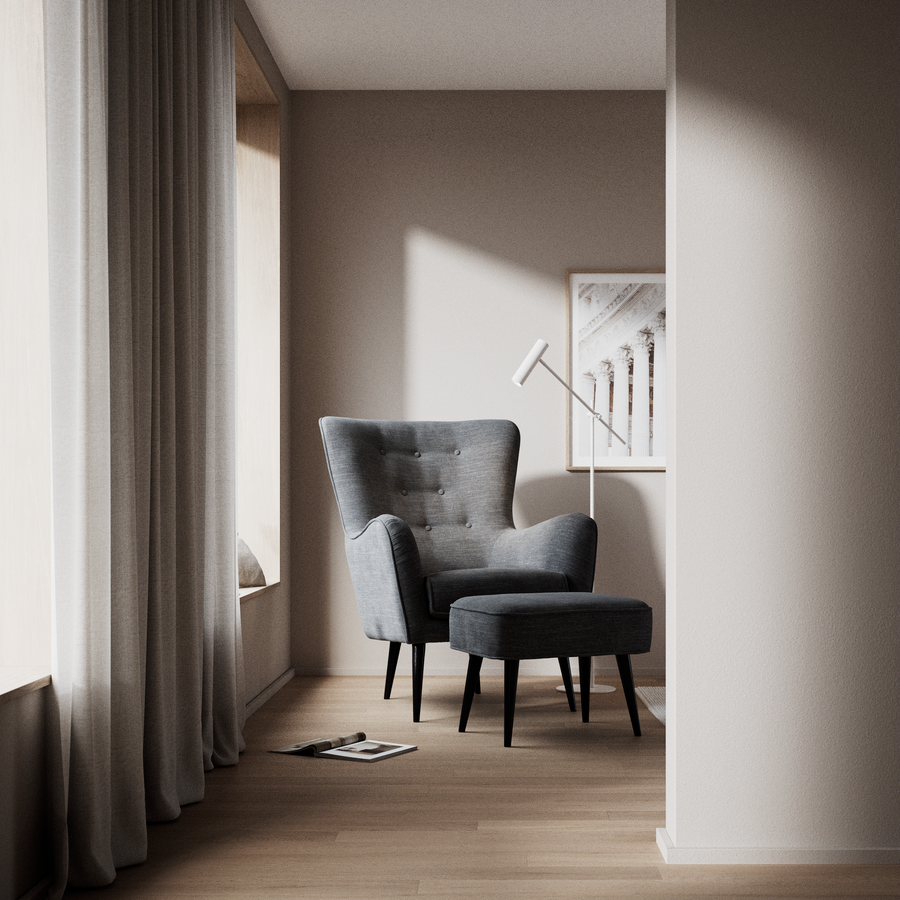 Cordelia Fåtölj med fotpall view 5