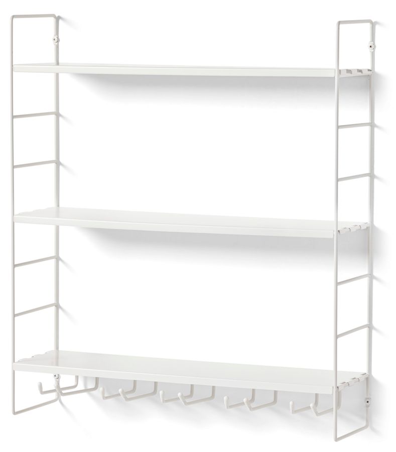 Wera Vägghylla byggbar med 3 hyllplan varav 1 med spjut/hängare