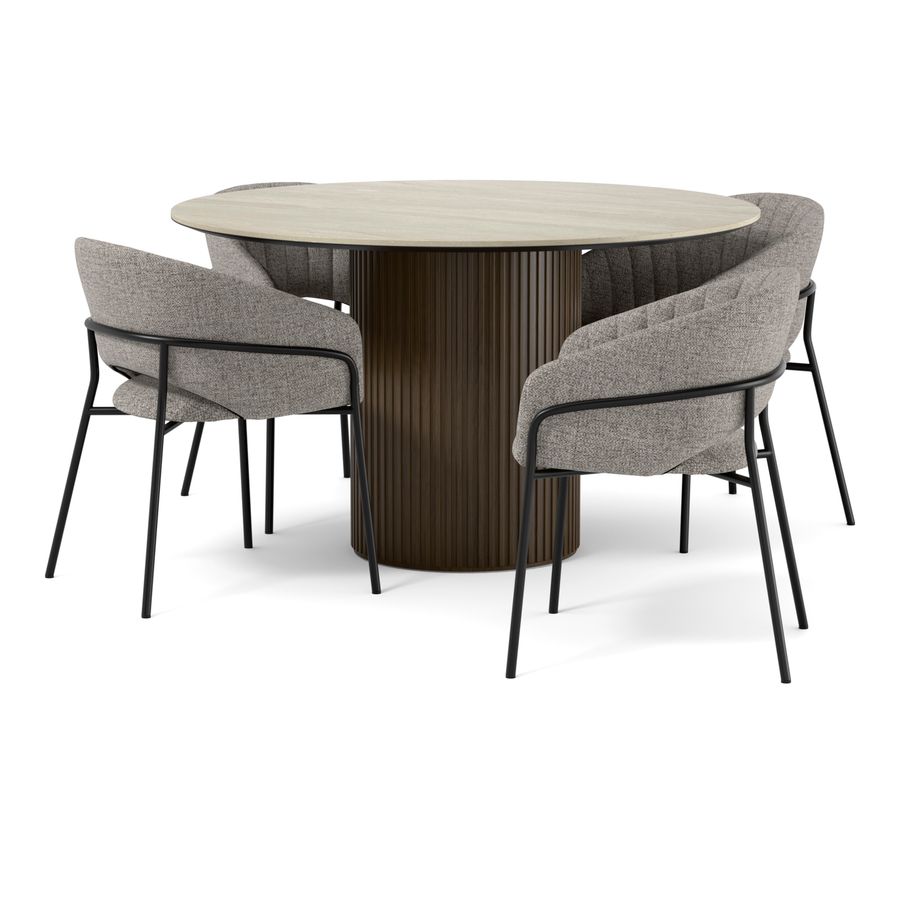 Astrid Matgrupp med 4 karmstolar Selina