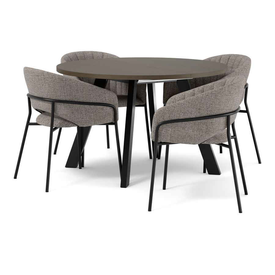 Nomad Matgrupp med 4 karmstolar Selina