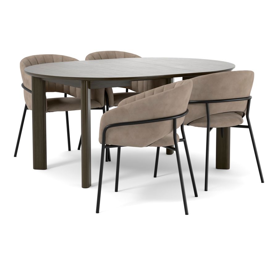 Amina Matgrupp med 4 karmstolar Selina view 2