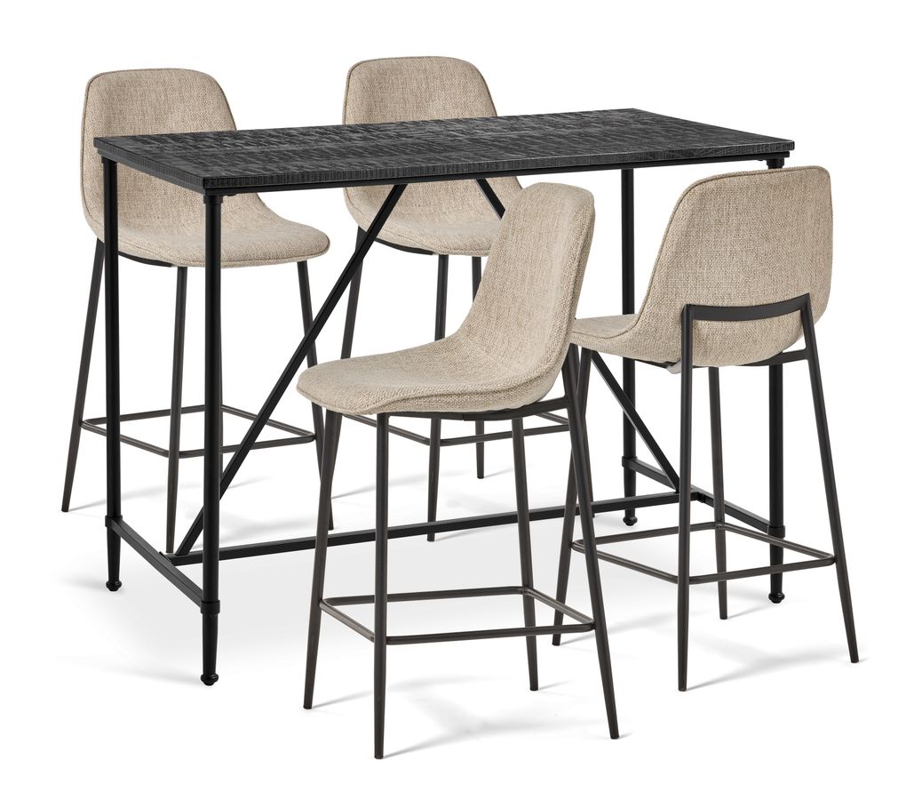 Gotham Matgrupp med 4 barstolar Melic