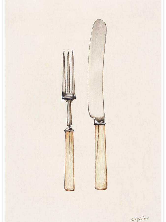 Knife and Fork Poster