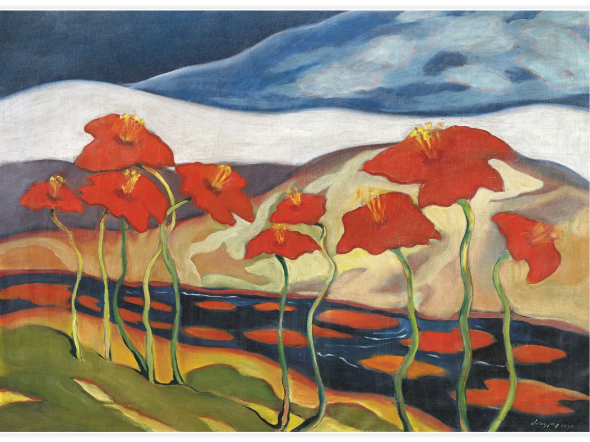 Landscape with Flower Poster