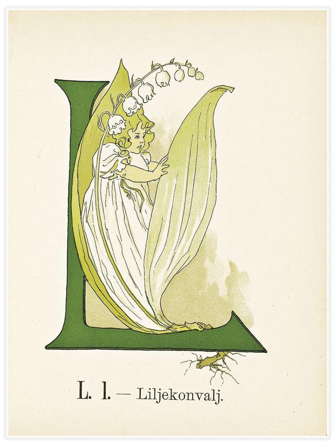 Prinsarnes blomsteralfabet - L Poster