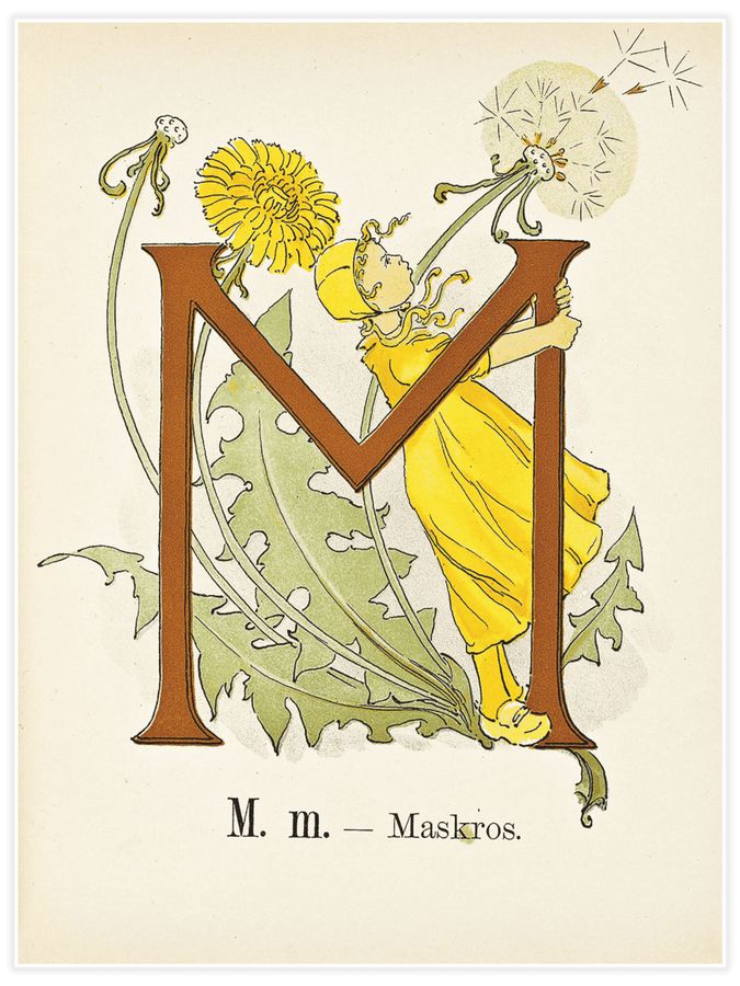 Prinsarnes blomsteralfabet - M Poster