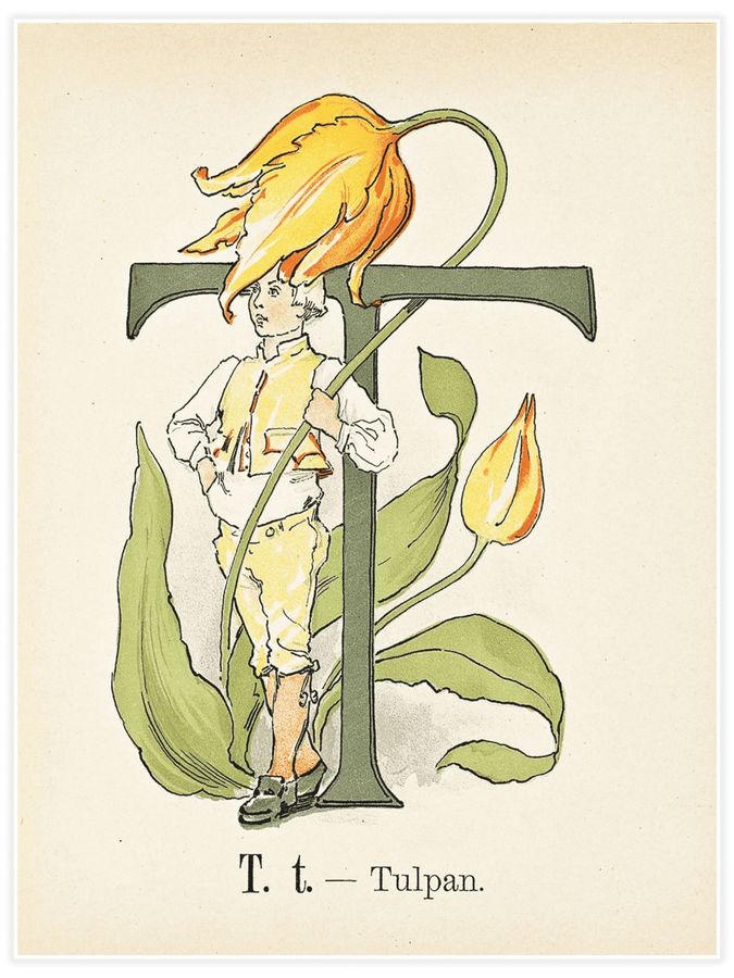 Prinsarnes blomsteralfabet - T Poster