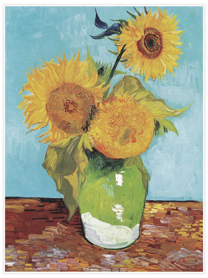 Vase with Three Sunflowers Poster