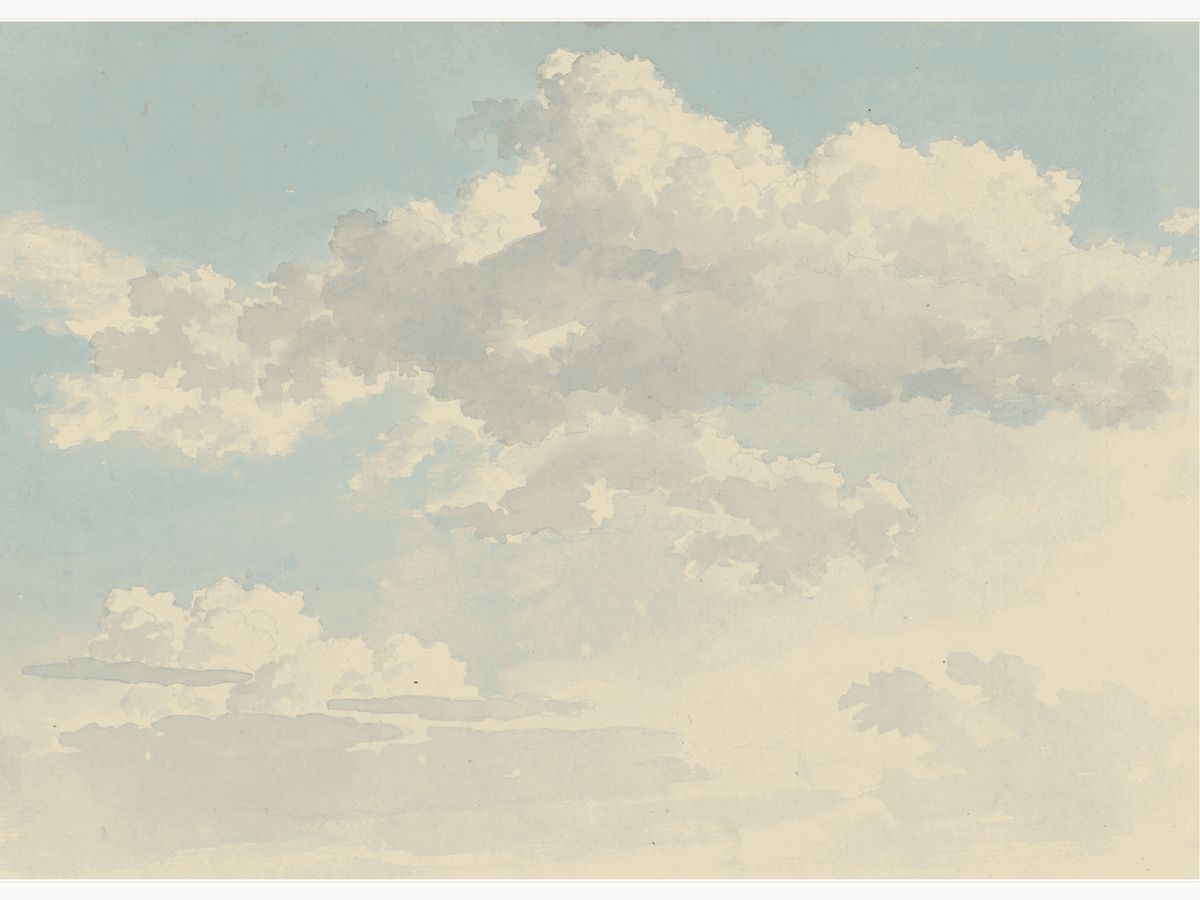 Wolken tegen blauwe lucht Poster