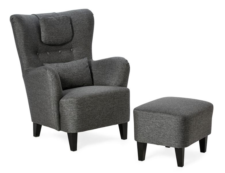 Elin Fåtölj med fotpall