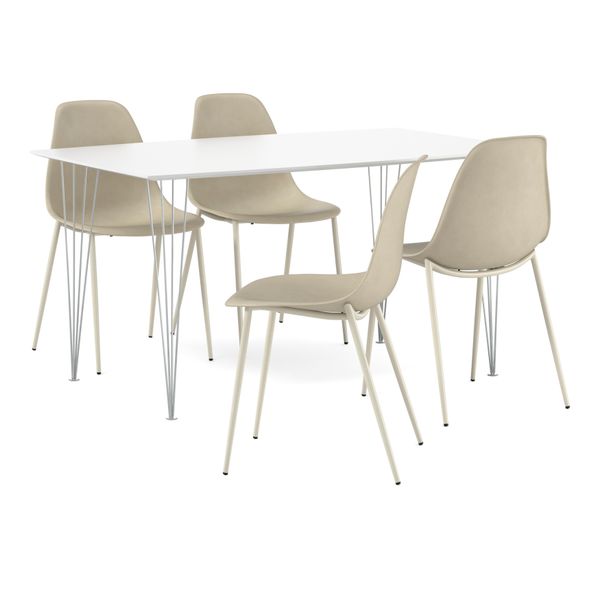 Plaine Matgrupp med 4 stolar Tico