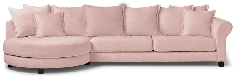 Beverly 3-sits soffa med rund divan vänster