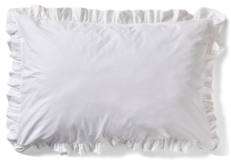 Bridgeport Örngott till hotellkudde i garnfärgad bomull med volang