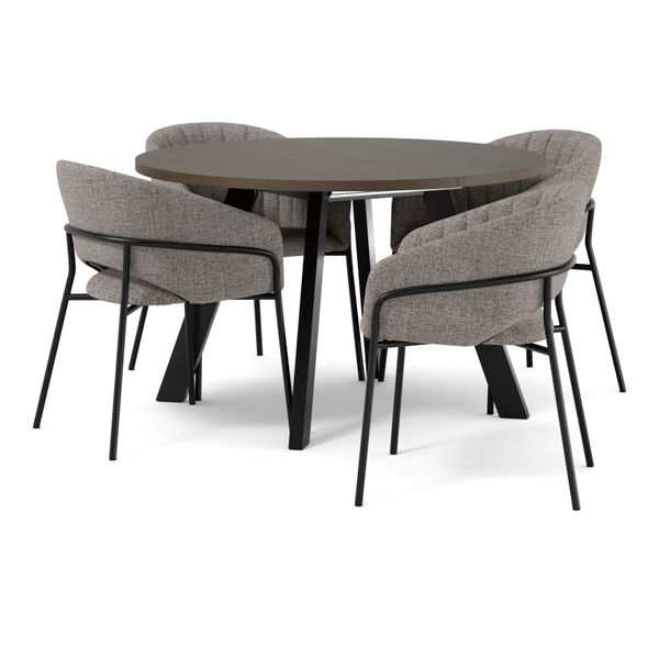 Nomad Matgrupp med 4 karmstolar Selina