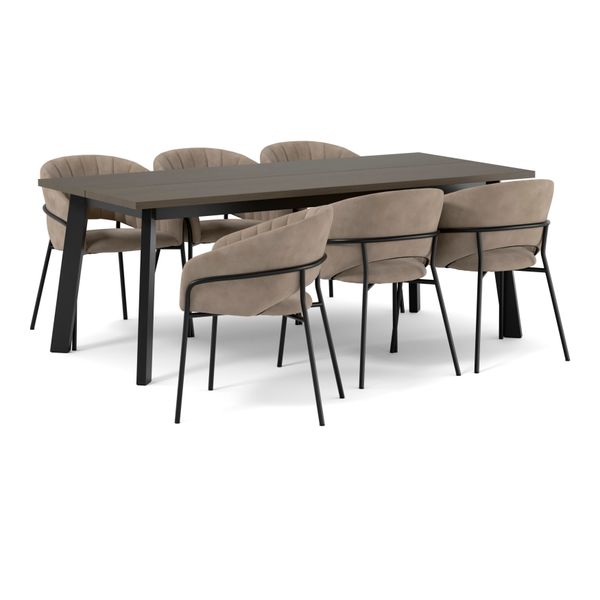 Nomad Matgrupp med 6 karmstolar Selina