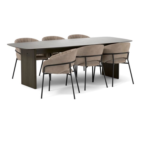 Ines Matgrupp med 6 karmstolar Selina