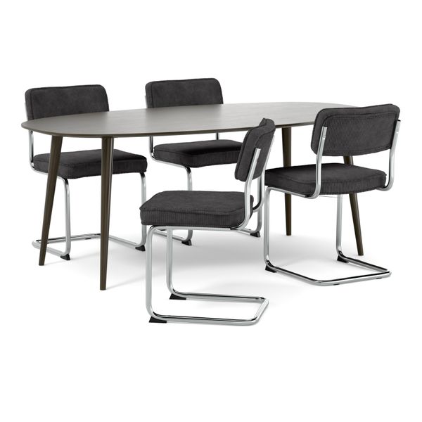 Plaine Matgrupp med 4 stolar Merano