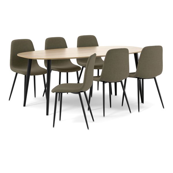 Plaine Matgrupp med 6 stolar Tracy