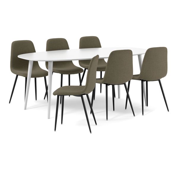 Plaine Matgrupp med 6 stolar Tracy