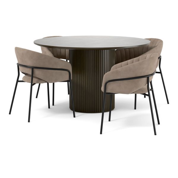 Astrid Matgrupp med 4 karmstolar Selina